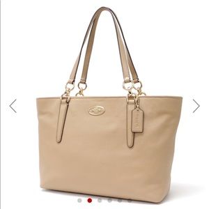 COACH Ellis Nude Large Pebble Leather Tote
